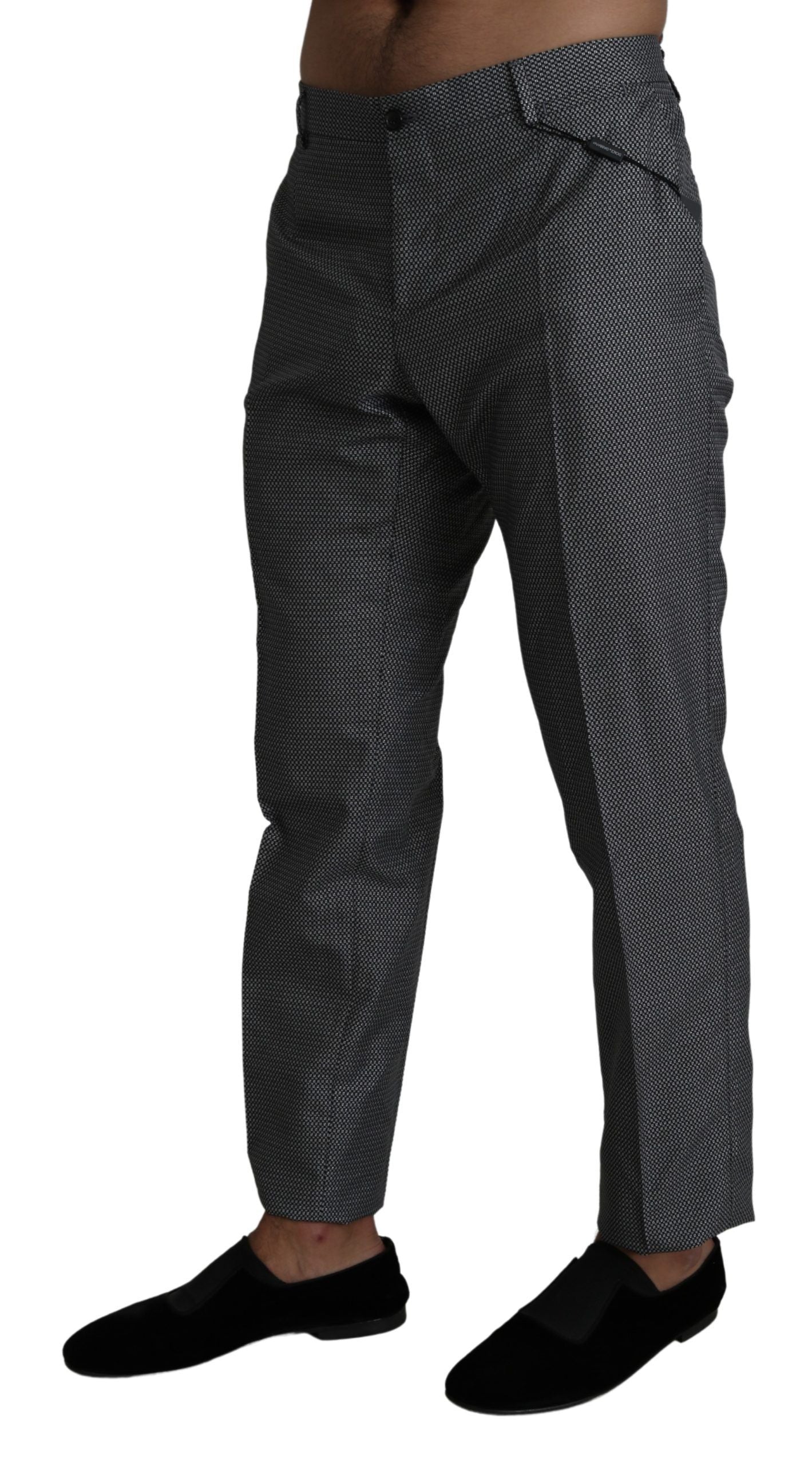 Gray Formal Dress Trouser Slim Fit Pants-Dolce & Gabbana-LabelTerrace.com