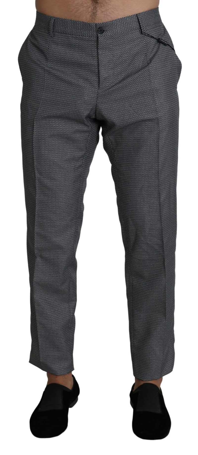 Gray Formal Dress Trouser Slim Fit Pants-Dolce & Gabbana-LabelTerrace.com