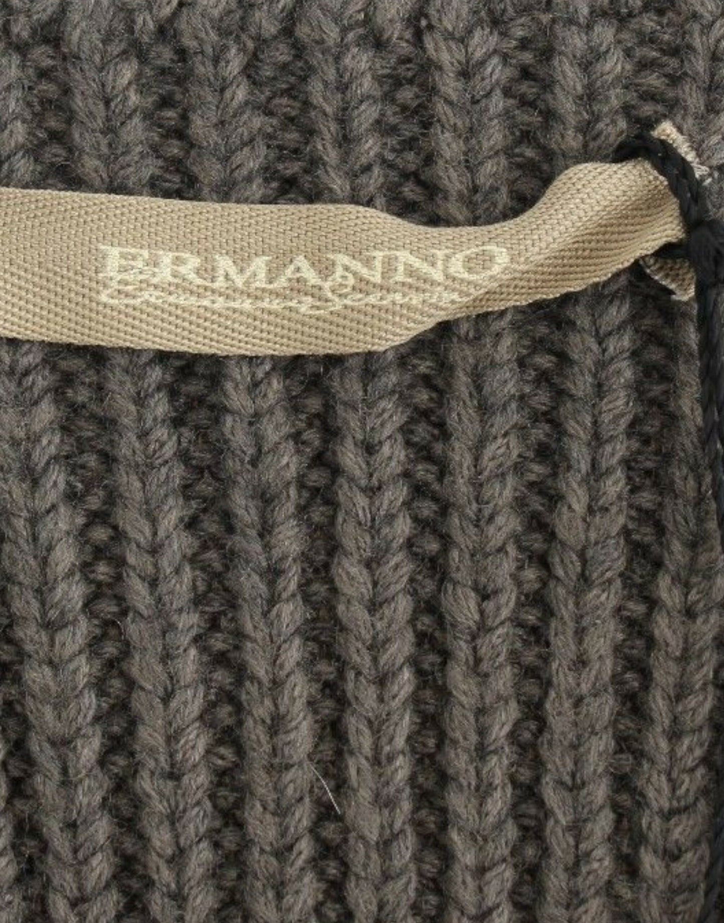 Gray Knit Top Knitted Sweater Merino Wool-Ermanno Scervino-LabelTerrace.com