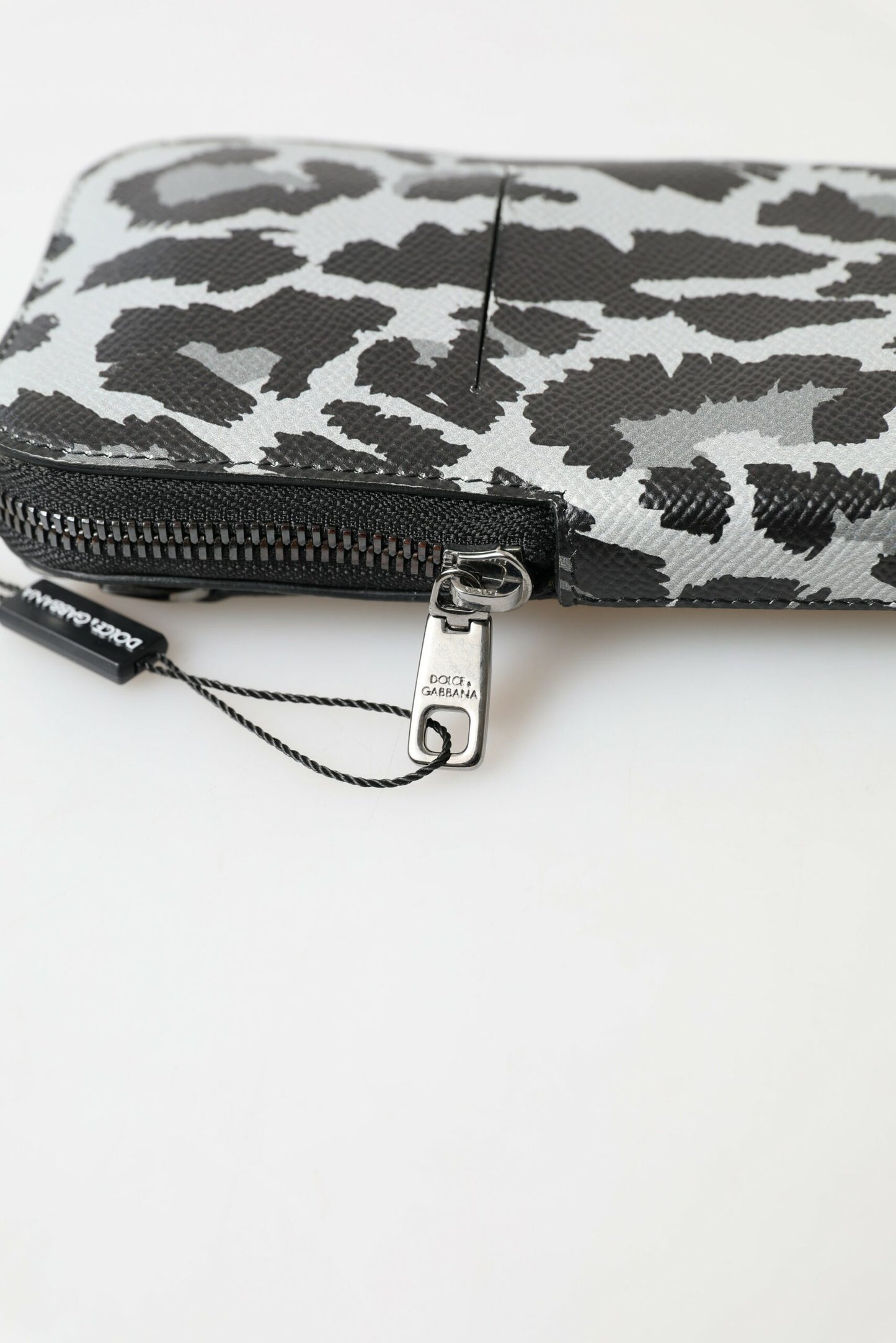 Gray Leopard Leather Men Purse Crossbody Sling Phone Bag-Dolce & Gabbana-LabelTerrace.com