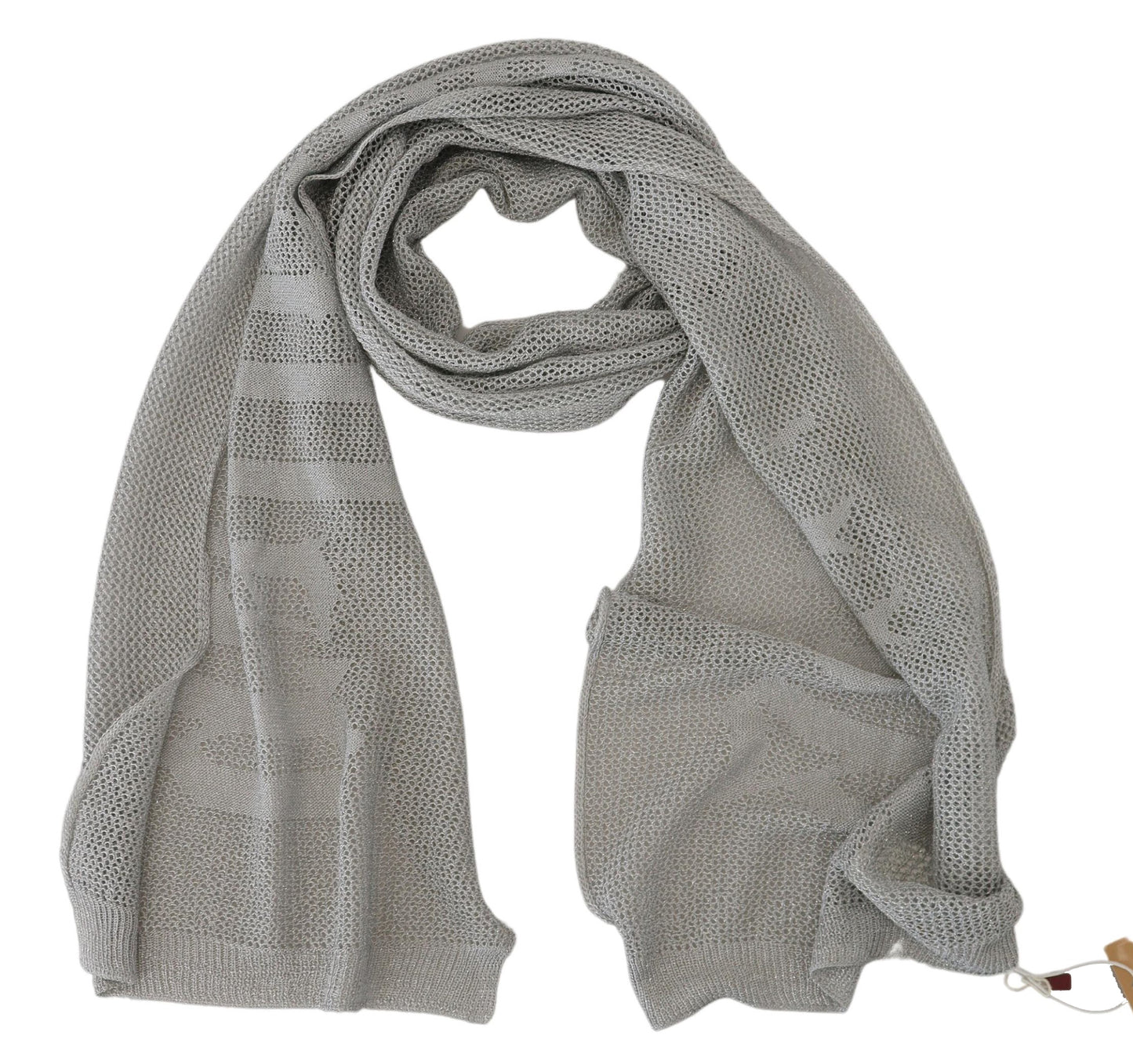 Gray Logo Knitted Neck Wrap Shawl Foulard Scarf-John Galliano-LabelTerrace.com
