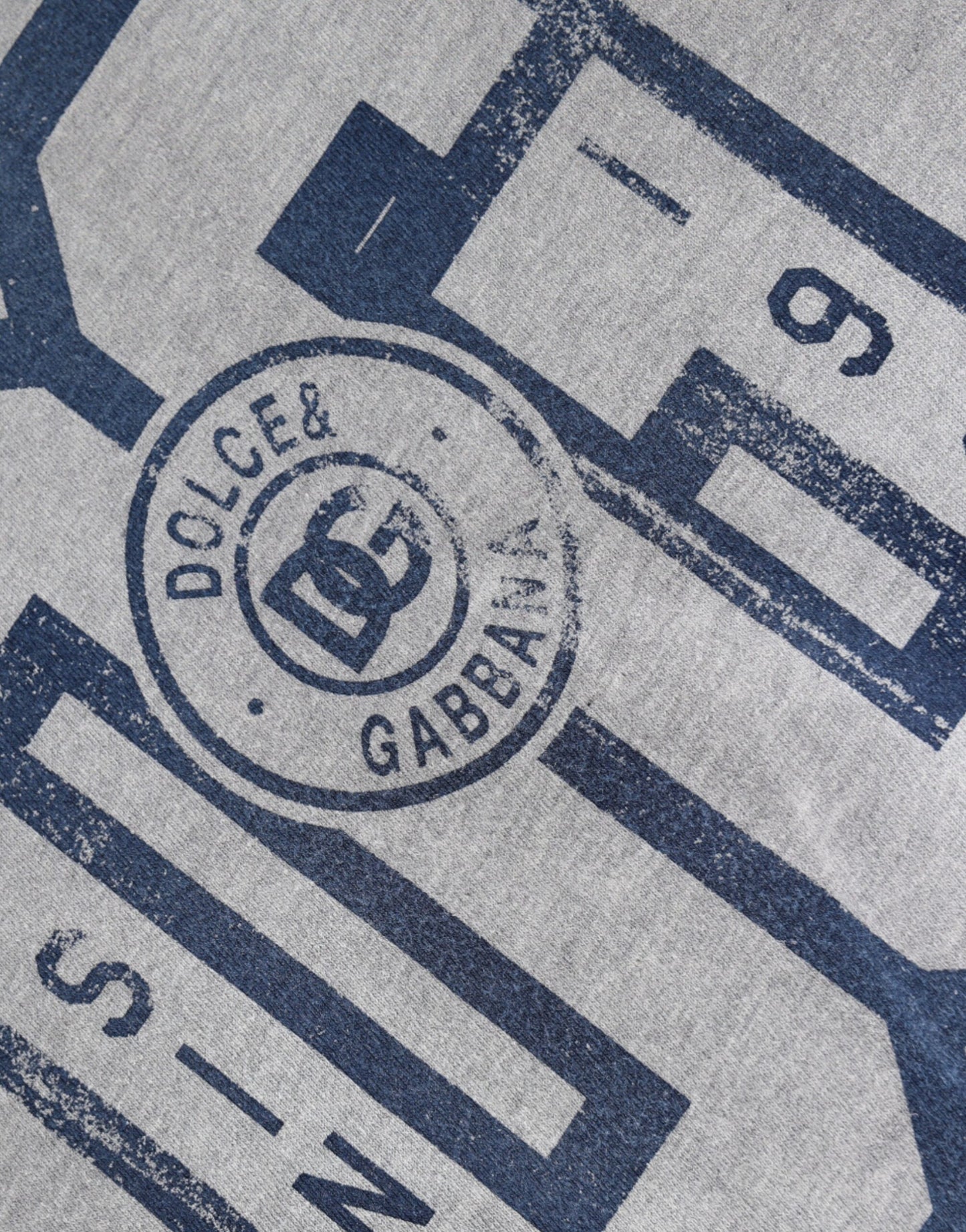 Gray Logo Print Cotton Crew Neck T-shirt-Dolce & Gabbana-LabelTerrace.com