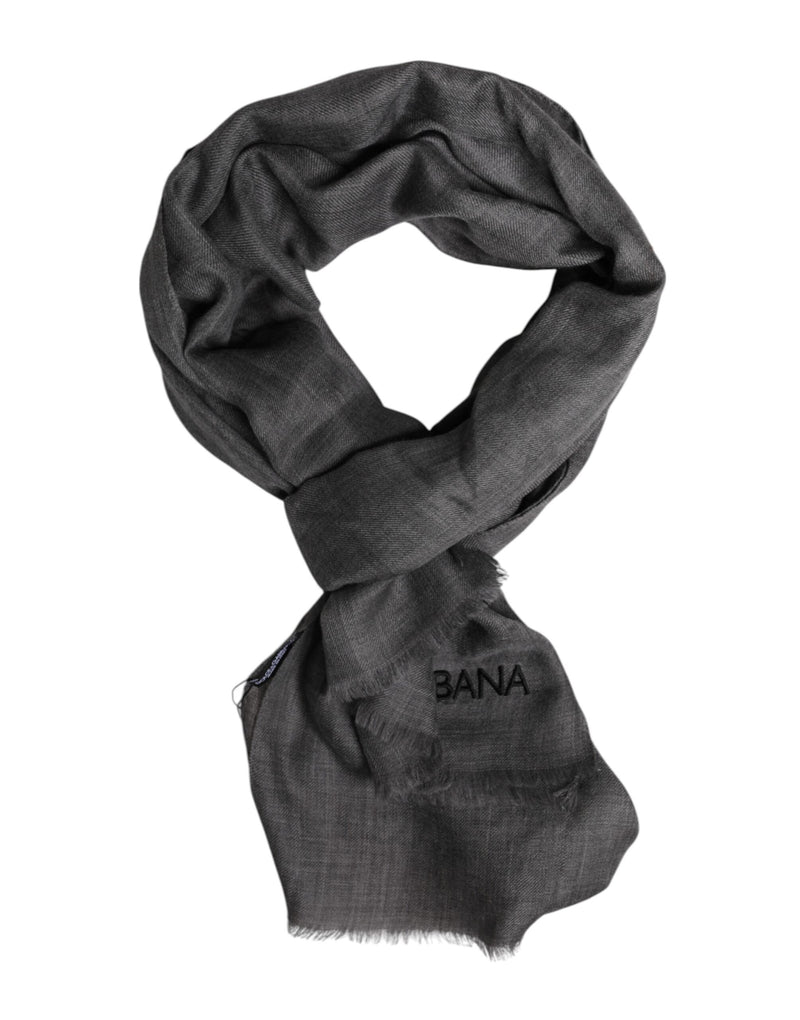 Gray Logo Print Neck Warmer Wrap Shawl Scarf-Dolce & Gabbana-LabelTerrace.com