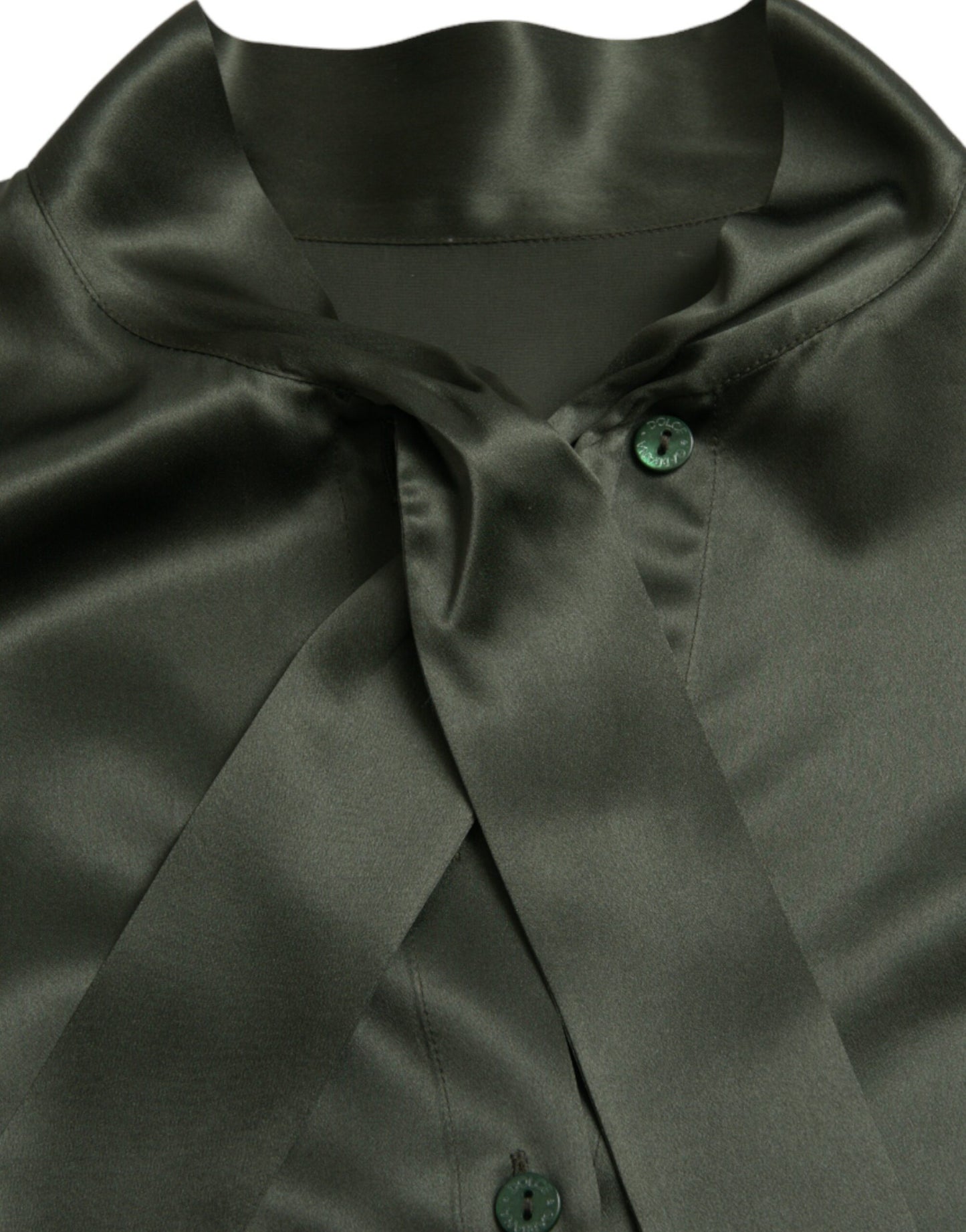 Gray Long Sleeves Ascot Collar Blouse Top-Dolce & Gabbana-LabelTerrace.com