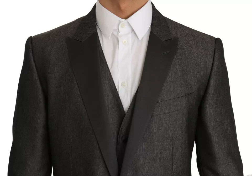 Gray MARTINI 2 Piece Vest Coat Blazer-Dolce & Gabbana-LabelTerrace.com