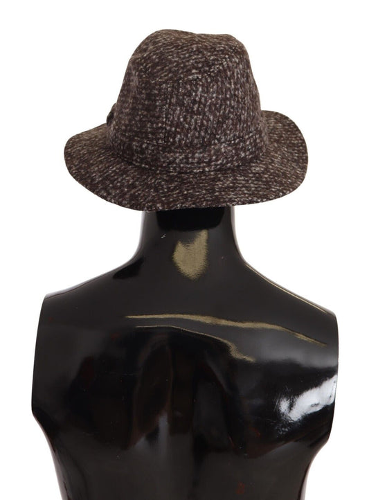 Gray Melange Blended Textured Tweed Hat-Dolce & Gabbana-LabelTerrace.com