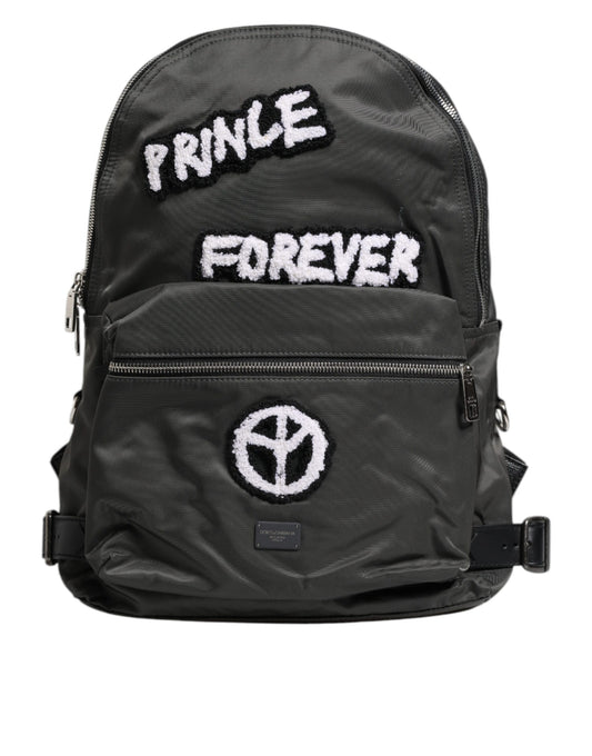 Gray Nylon Prince Forever School Travel Backpack Bag-Dolce & Gabbana-LabelTerrace.com