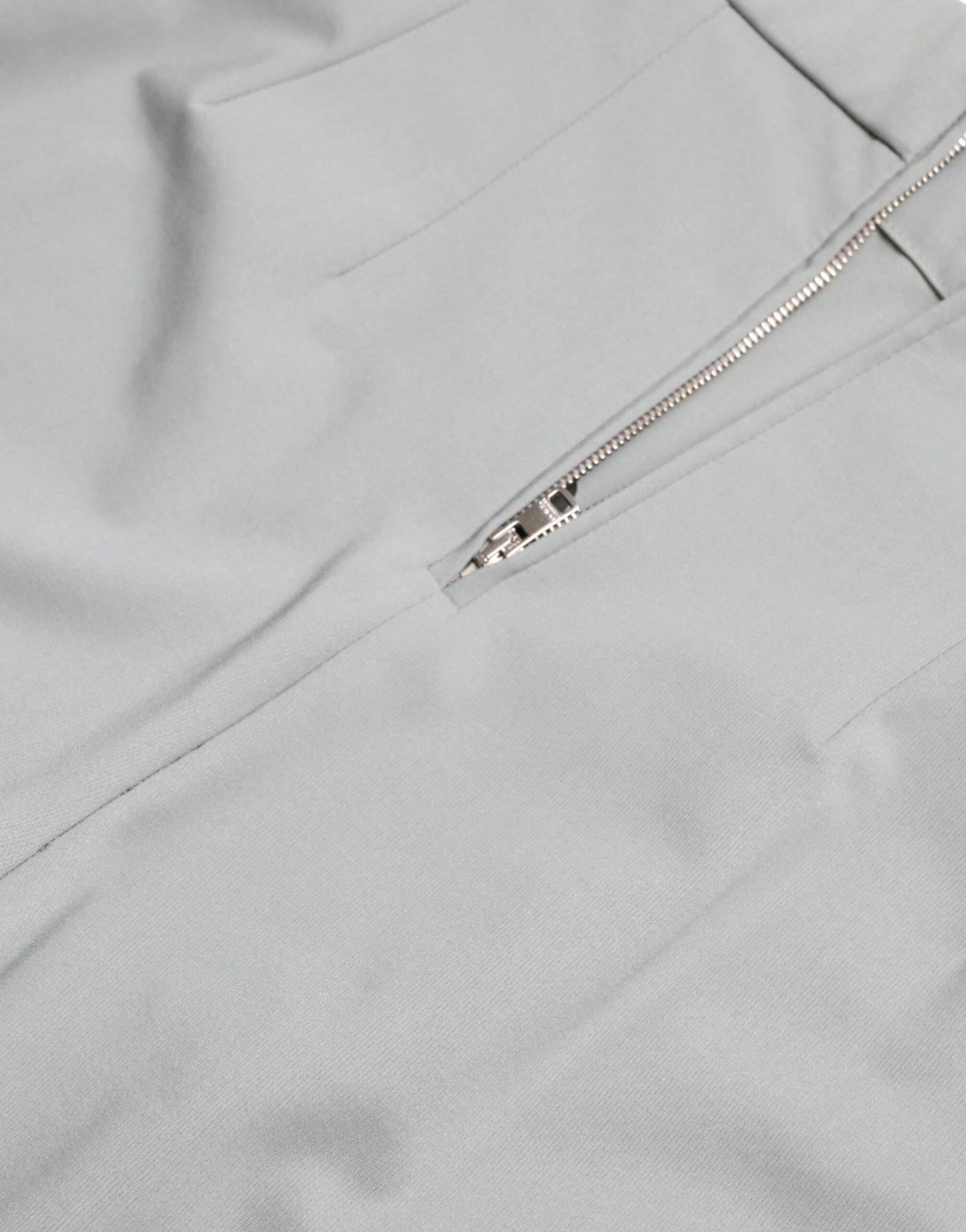 Gray Nylon Slim Trouser Pants-Dolce & Gabbana-LabelTerrace.com