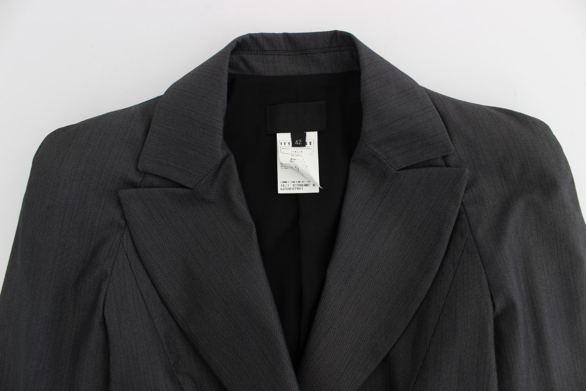 Gray One Button Two Piece Suit-Exte-LabelTerrace.com