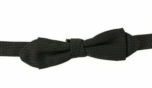 Gray Pattern Silk Adjustable Neck Bow Tie-Dolce & Gabbana-LabelTerrace.com
