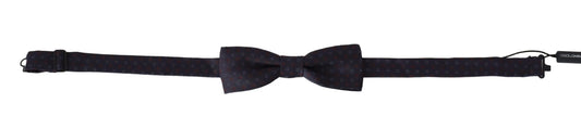 Gray Pattern Silk Adjustable Neck Papillon Bow Tie-Dolce & Gabbana-LabelTerrace.com