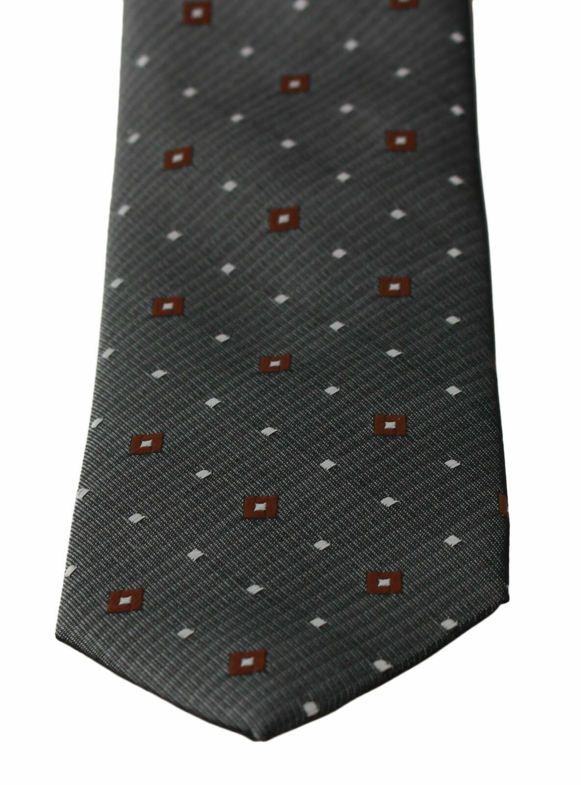 Gray Patterned Classic Mens Slim Necktie-Dolce & Gabbana-LabelTerrace.com