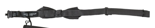 Gray Patterned Silk Adjustable Neck Bow Tie Papillon-Dolce & Gabbana-LabelTerrace.com