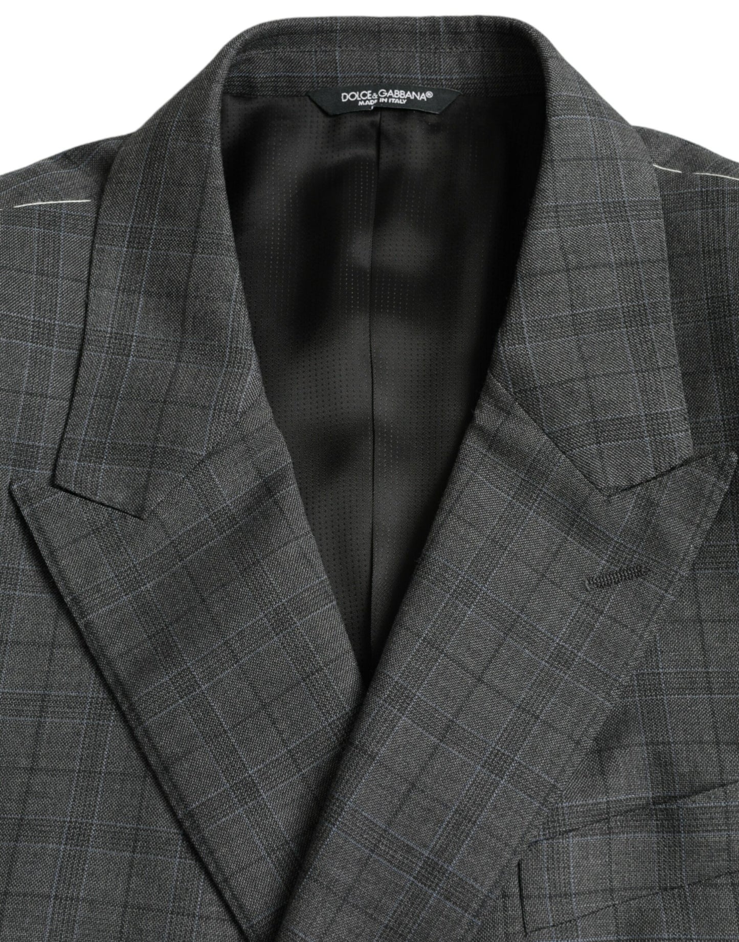 Gray Plaid Wool MARTINI Formal 2 Piece Suit-Dolce & Gabbana-LabelTerrace.com