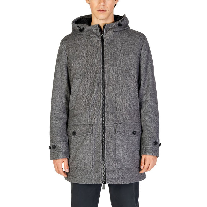 Gray Polyester Coat