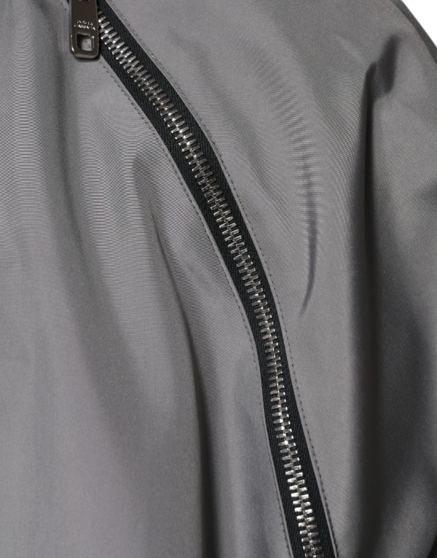Gray Polyester Hooded Men Full Zip Jacket-Dolce & Gabbana-LabelTerrace.com