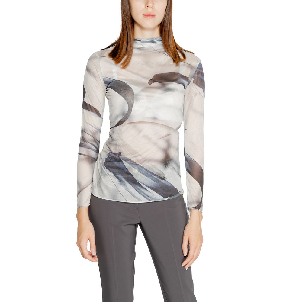 Gray Polyester Long Sleeve T-Shirt