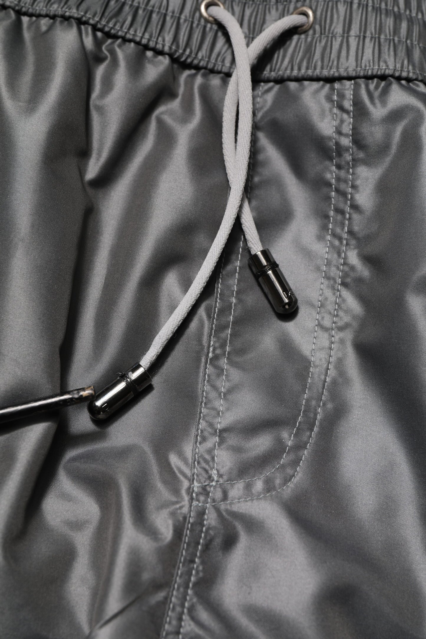 Gray Polyester Mid Waist Casual Bermuda Shorts-Dolce & Gabbana-LabelTerrace.com