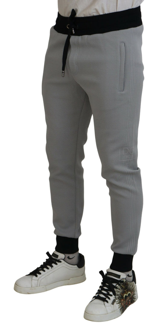 Gray Polyester Sweatpants Jogger Pants-Dolce & Gabbana-LabelTerrace.com