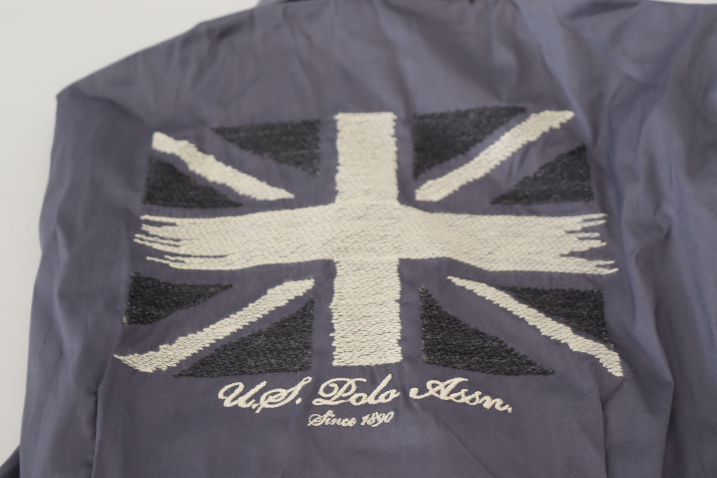 Gray Printed Long Sleeves Collared Top-U.S. POLO ASSN.-LabelTerrace.com