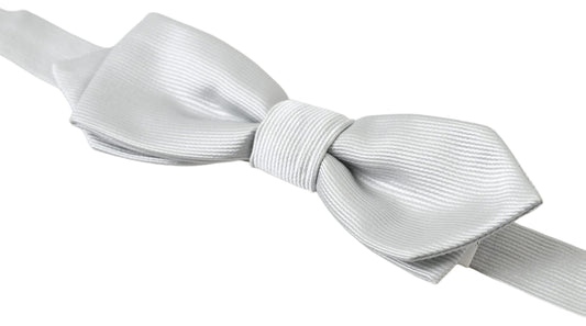 Gray Silk Adjustable Men Neck Papillon Bow Tie-Dolce & Gabbana-LabelTerrace.com