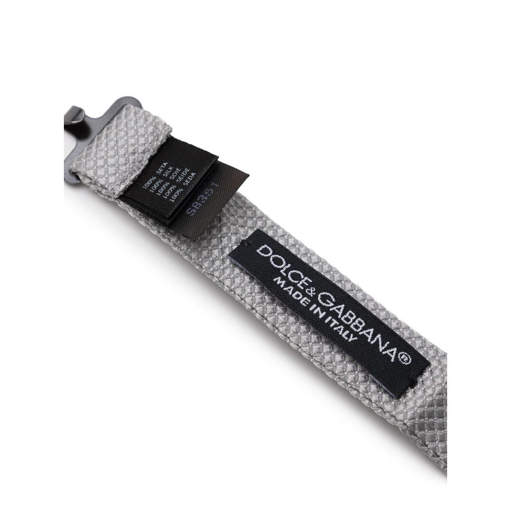 Gray Silk Bowty-Dolce & Gabbana-LabelTerrace.com