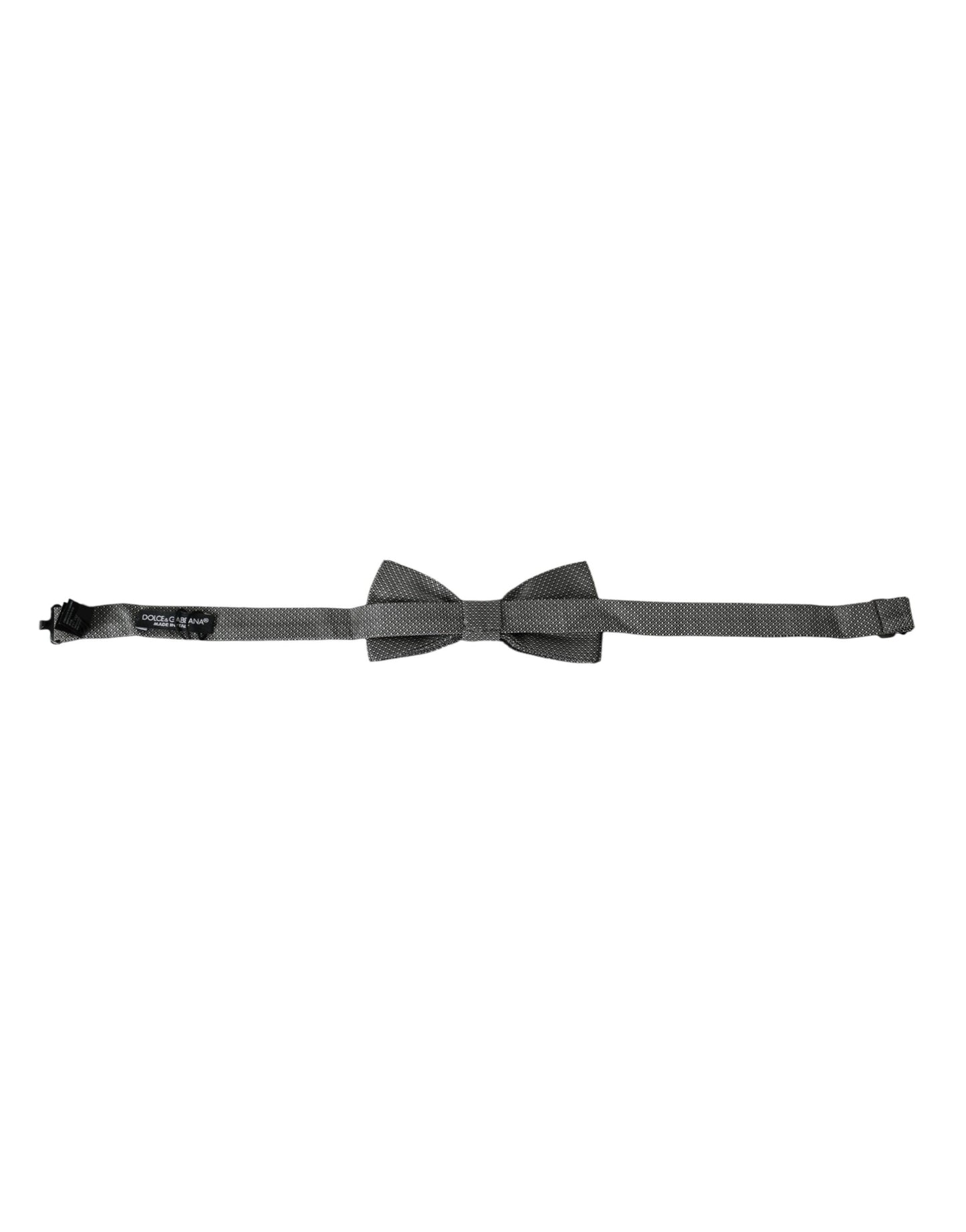 Gray Silk Patterned Adjustable Neck Men Bow Tie-Dolce & Gabbana-LabelTerrace.com