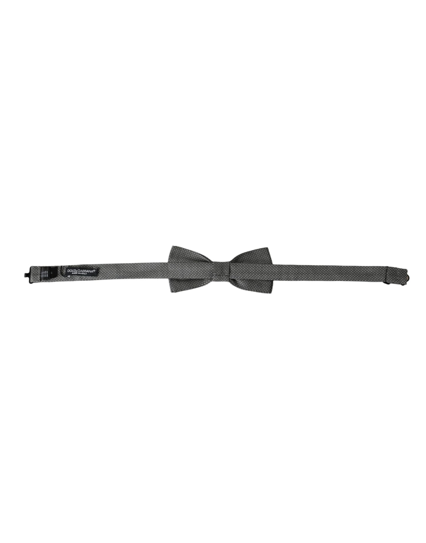 Gray Silk Patterned Adjustable Neck Men Papillon Bow Tie-Dolce & Gabbana-LabelTerrace.com