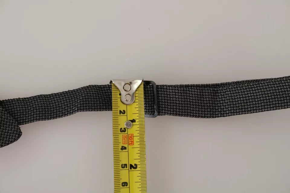 Gray Silk Patterned Mens Necktie Bow Tie-Dolce & Gabbana-LabelTerrace.com