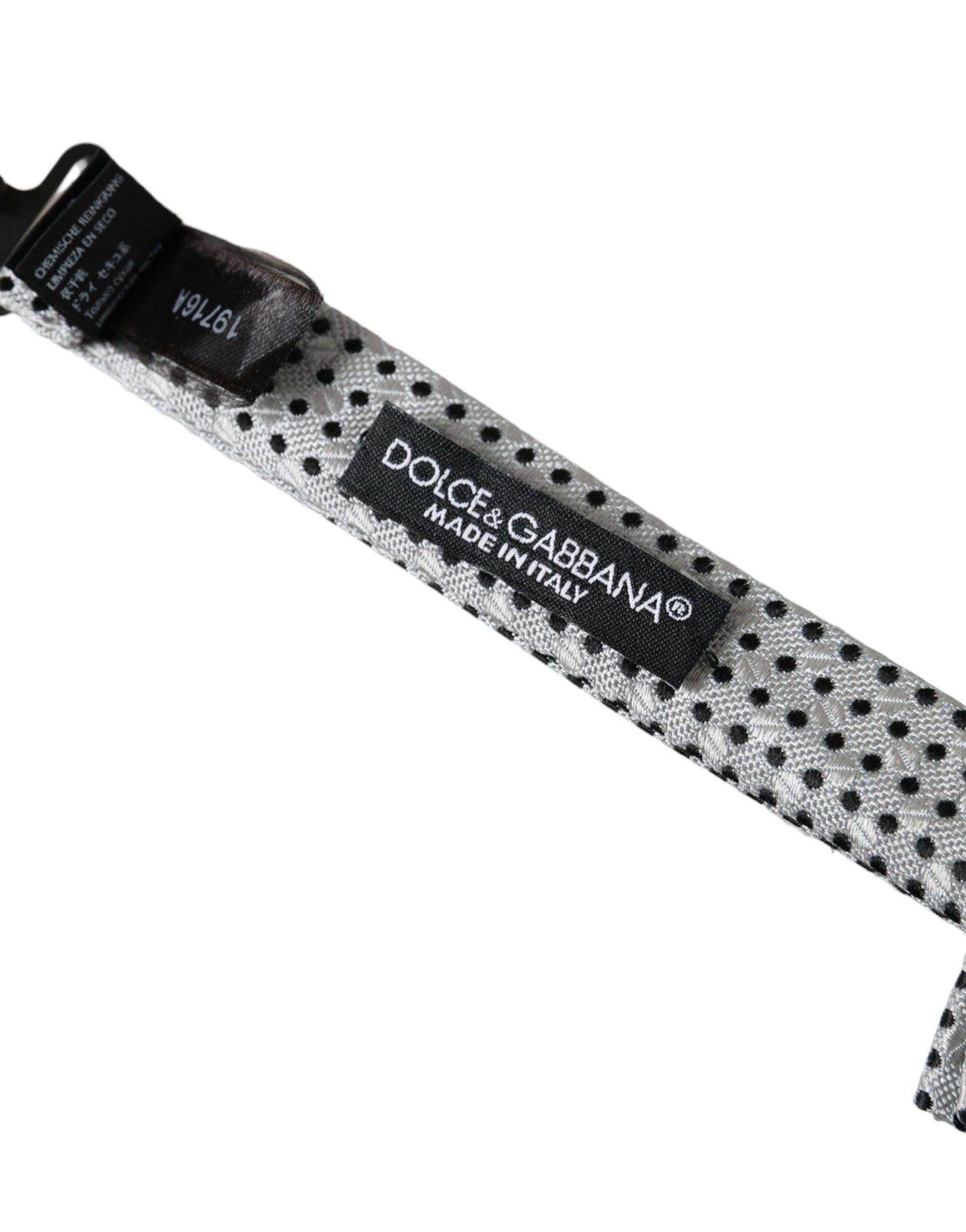 Gray Silk Polka Dot Adjustable Neck Men Papillon Bow Tie-Dolce & Gabbana-LabelTerrace.com