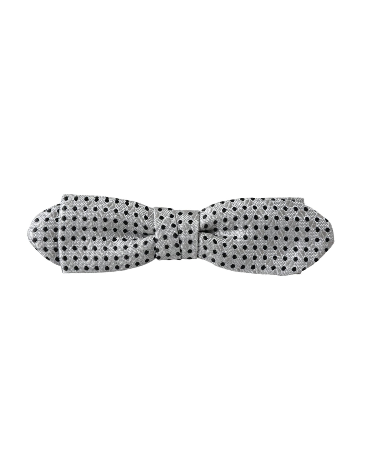 Gray Silk Polka Dot Adjustable Neck Men Papillon Bow Tie-Dolce & Gabbana-LabelTerrace.com