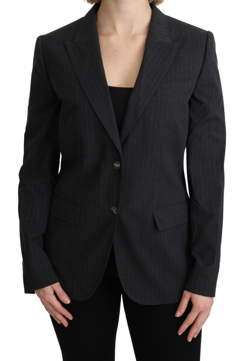 Gray Single Breasted Blazer Cotton Jacket-Dolce & Gabbana-LabelTerrace.com