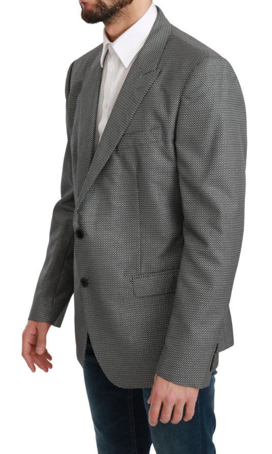 Gray Slim Fit Formal MARTINI Blazer-Dolce & Gabbana-LabelTerrace.com