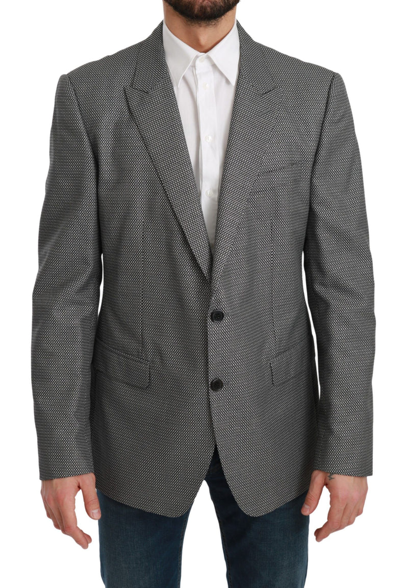 Gray Slim Fit Formal MARTINI Blazer-Dolce & Gabbana-LabelTerrace.com