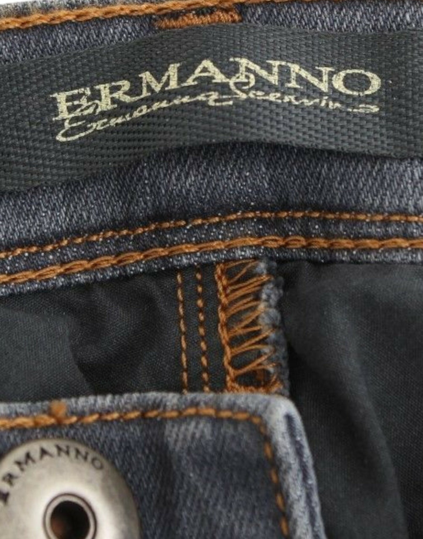 Gray Slim Jeans Denim Pants Skinny Leg Stretch-Ermanno Scervino-LabelTerrace.com