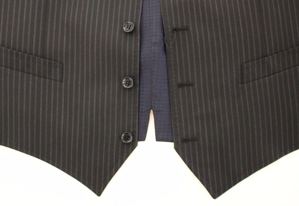 Gray Stretch Formal Dress Vest Gilet-Dolce & Gabbana-LabelTerrace.com