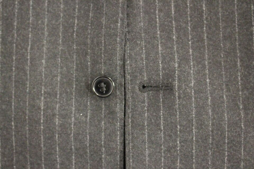 Gray Striped Wool Logo Vest Gilet Vests-Dolce & Gabbana-LabelTerrace.com