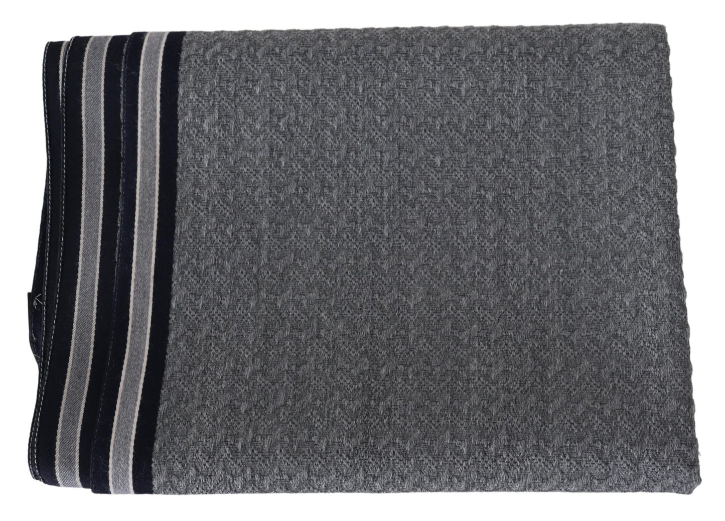 Gray Stripes Pattern 100% Wool Unisex Neck Wrap Scarf-Missoni-LabelTerrace.com