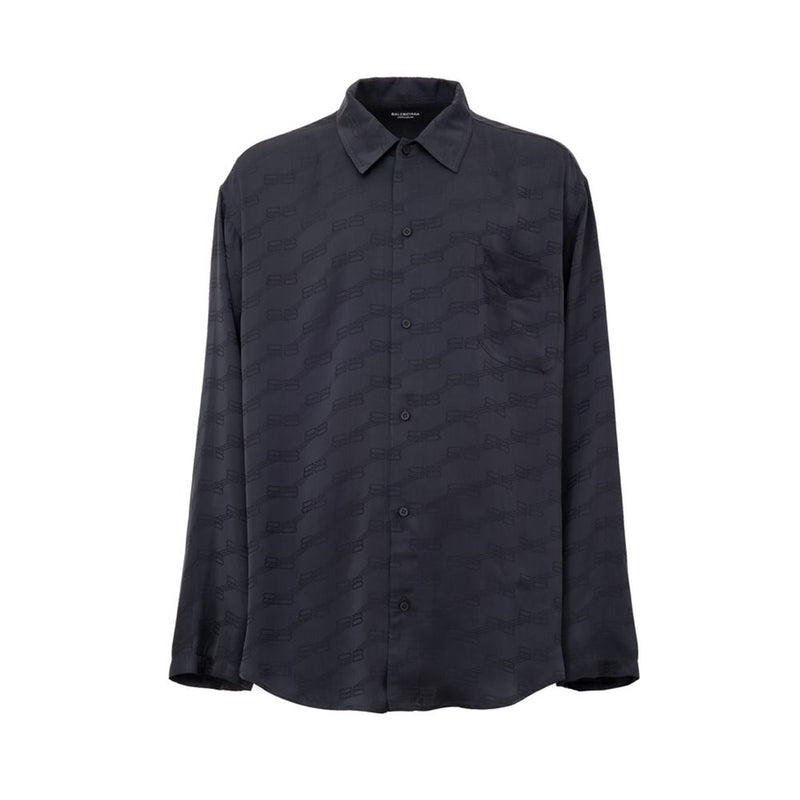 Gray Viscose Shirt-Balenciaga-LabelTerrace.com