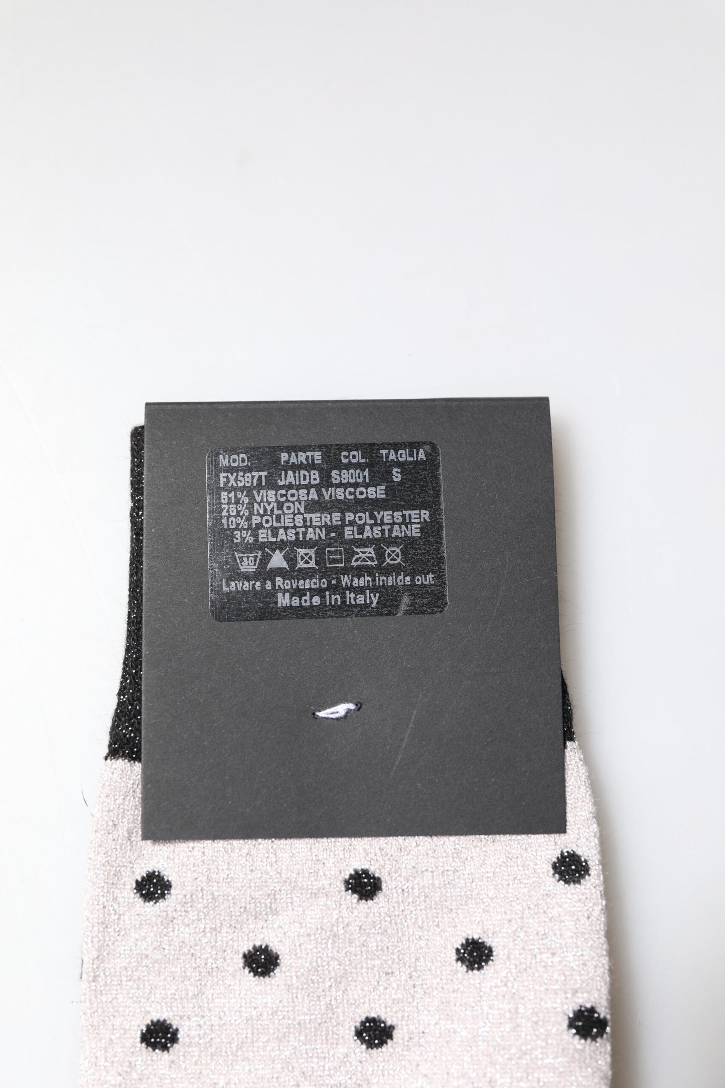 Gray Viscose Stretch Dotted Socks-Dolce & Gabbana-LabelTerrace.com