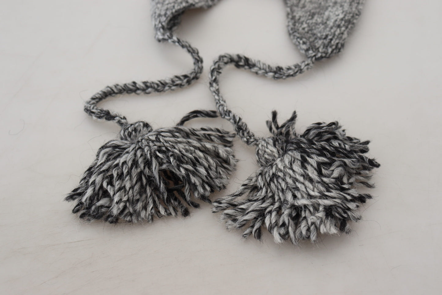 Gray Warm Fleece Ear Flaps Knit Beanie Hat-Dolce & Gabbana-LabelTerrace.com