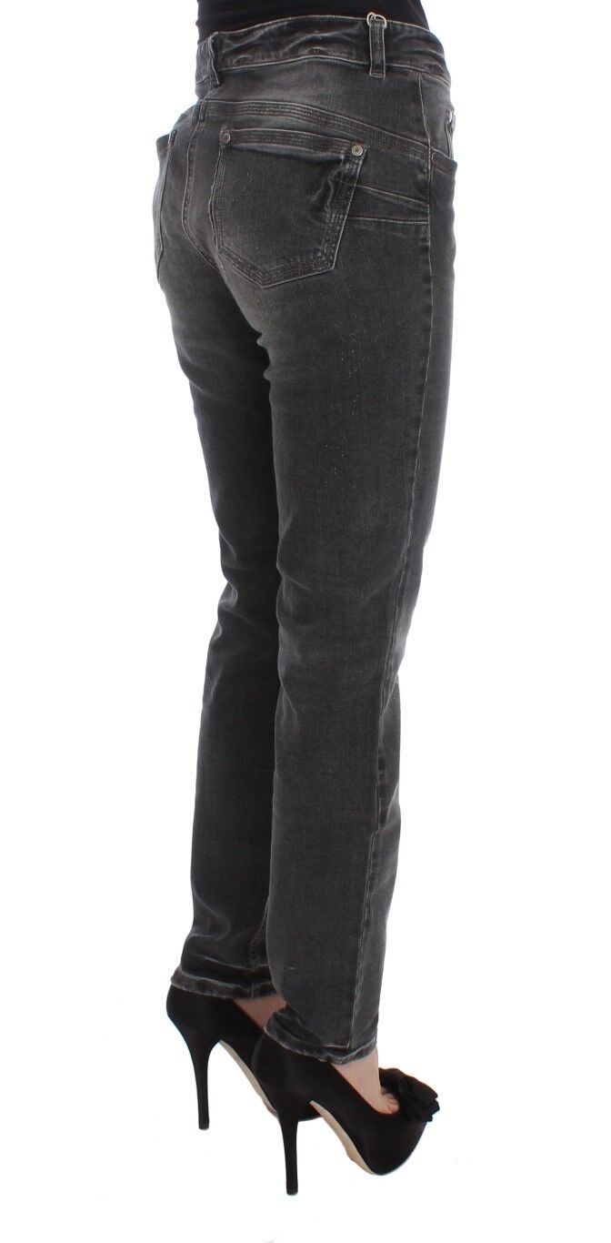 Gray Wash Cotton Blend Stretch Jeans Pants-Ermanno Scervino-LabelTerrace.com