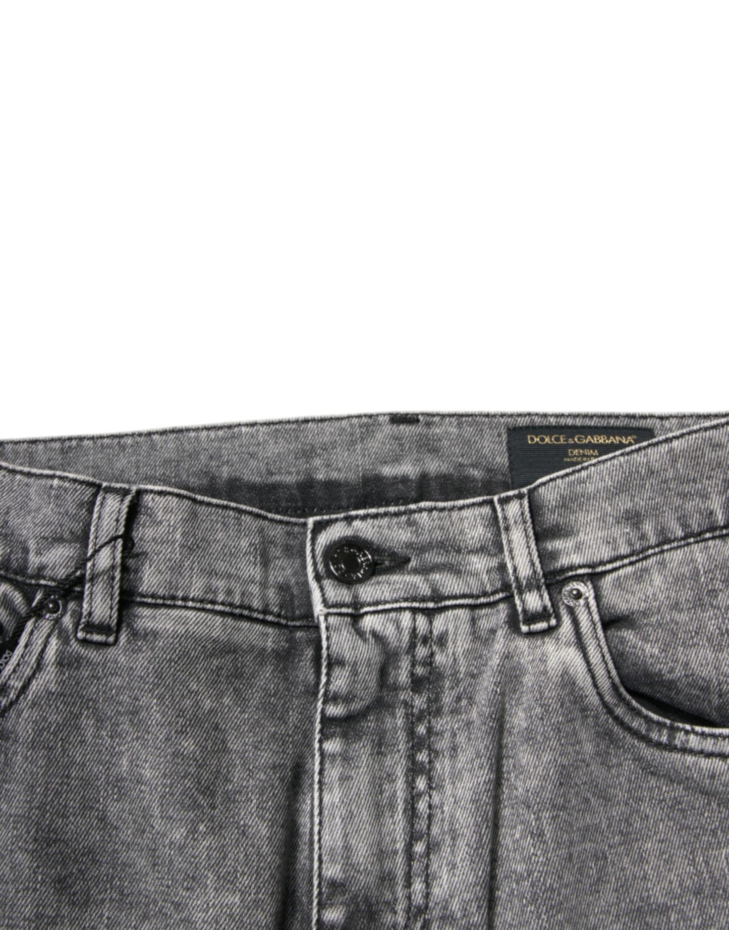 Gray Washed Cotton Skinny Denim Jeans-Dolce & Gabbana-LabelTerrace.com