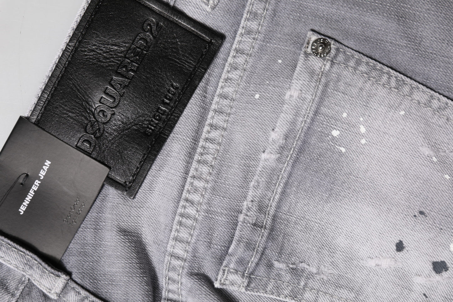 Gray Washed Mid Waist Tapered Denim Jeans-Dsquared²-LabelTerrace.com