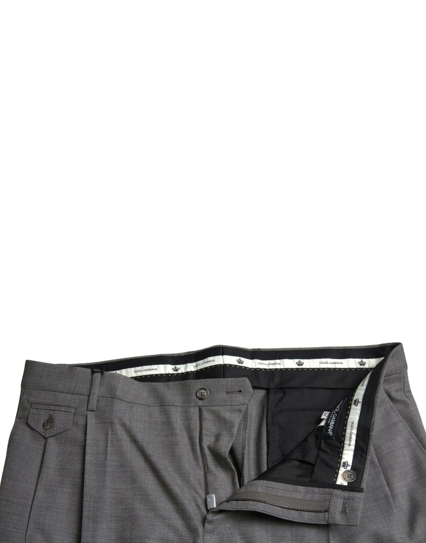 Gray Wool Chino Skinny Men Dress Trouser Pants-Dolce & Gabbana-LabelTerrace.com
