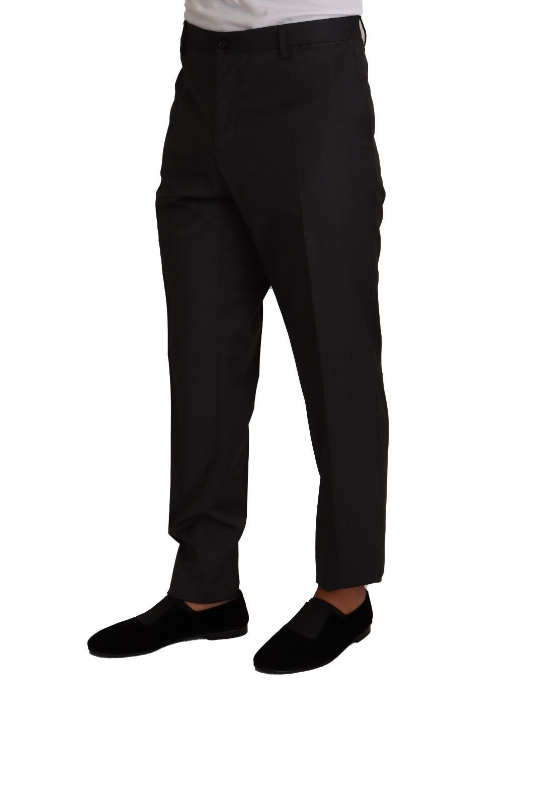 Gray Wool Formal Tuxedo Trouser Dress Pants-Dolce & Gabbana-LabelTerrace.com