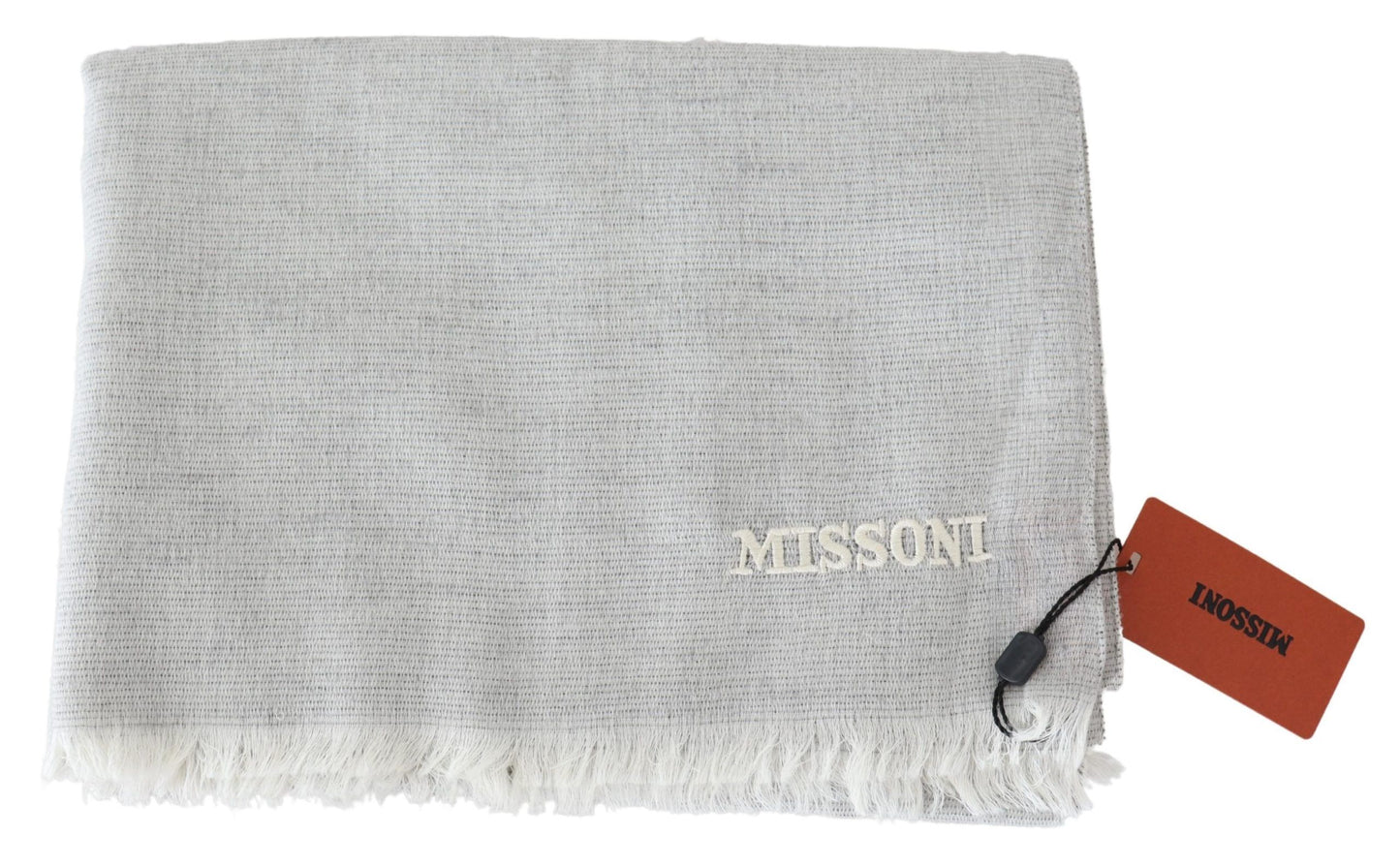 Gray Wool Knit Unisex Neck Wrap Scarf-Missoni-LabelTerrace.com