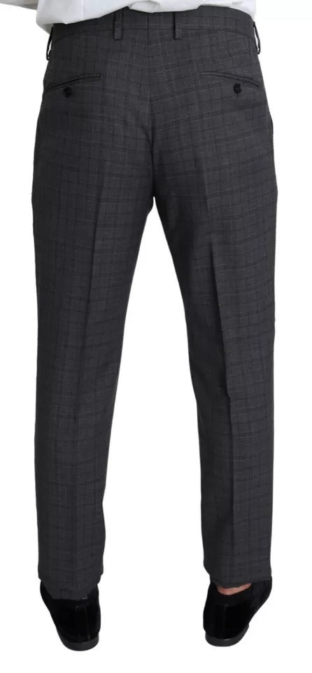 Gray Wool Men Formal 2 Piece MARTINI Suit-Dolce & Gabbana-LabelTerrace.com