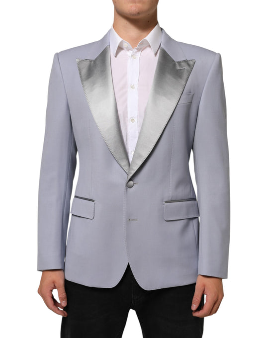 Gray Wool SICILIA 2 Buttons Men Suit Blazer-Dolce & Gabbana-LabelTerrace.com
