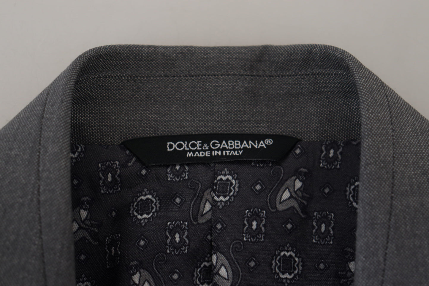 Gray Wool Silk Slim Fit Jacket Blazer-Dolce & Gabbana-LabelTerrace.com